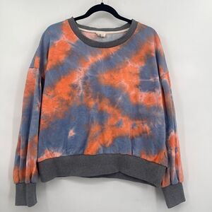 Pol Long Sleeve Tie-Dye Multicolor Pullover Sweatshirt Size S